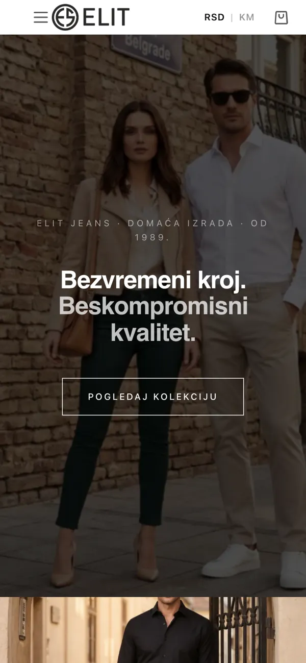 Elit Jeans shop on a phone