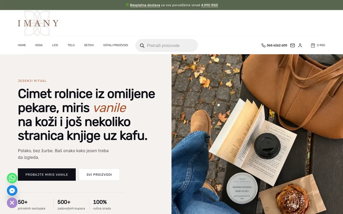 Imany cosmetics shop on a laptop