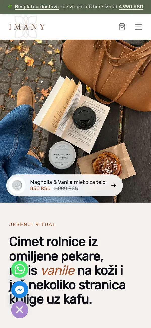 Imany shop on a phone
